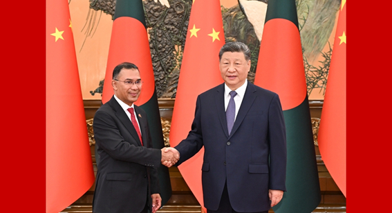 习近平会见孟加拉国总理塔里克